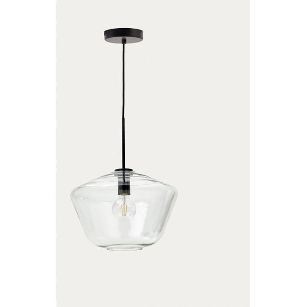 Czarna lampa wisząca ze szklanym kloszem ø 34 cm Mao – Kave Home-image-2