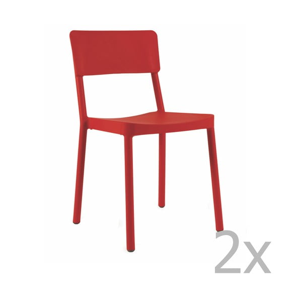 Zestaw 2 czerwonych krzeseł ogrodowych Resol Lisboa