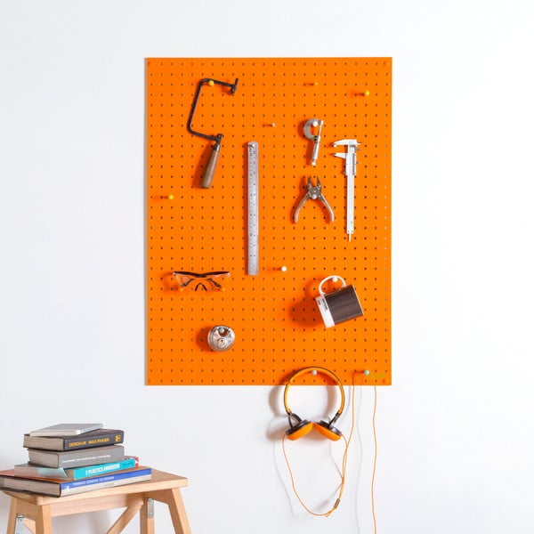 Pomarańczowa tablica wielofunkcyjna Pegboard Large, 61x81 cm