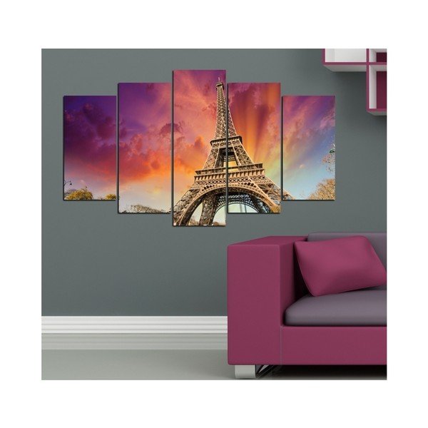Obraz wieloczęściowy Insigne Fall Eiffel, 102x60 cm-image-1