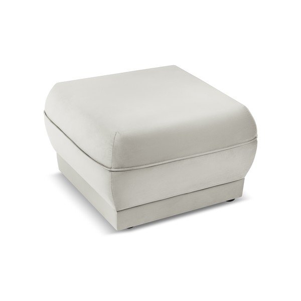 Beżowy aksamitny puf Lando – Micadoni Home-image-3