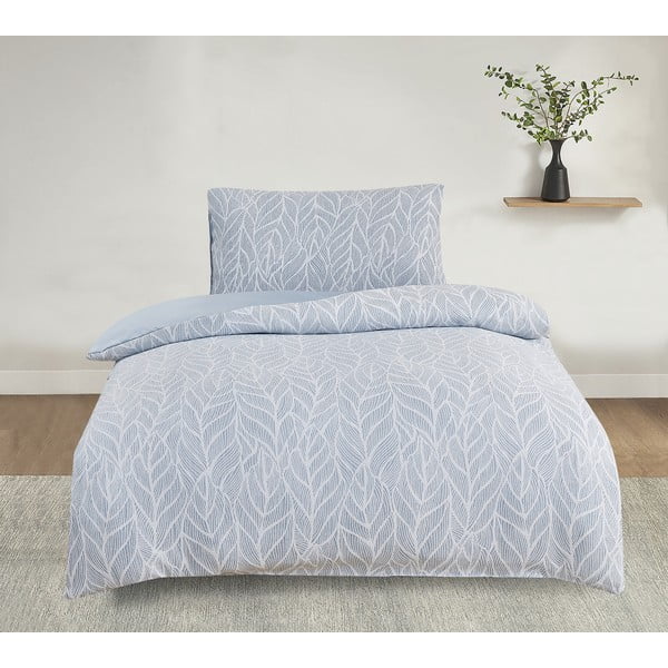 Niebieska żakardowa pościel jednoosobowa 140x200 cm Florida – My House