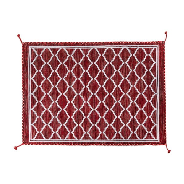 Ciemnoczerwony dywan ręcznie tkany Navaei & Co Kilim Ethnic 205, 180x120 cm