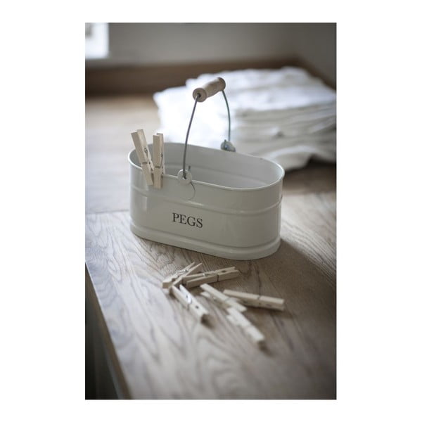 Biały koszyk na klamerki Garden Trading Peg Bucket-image-1