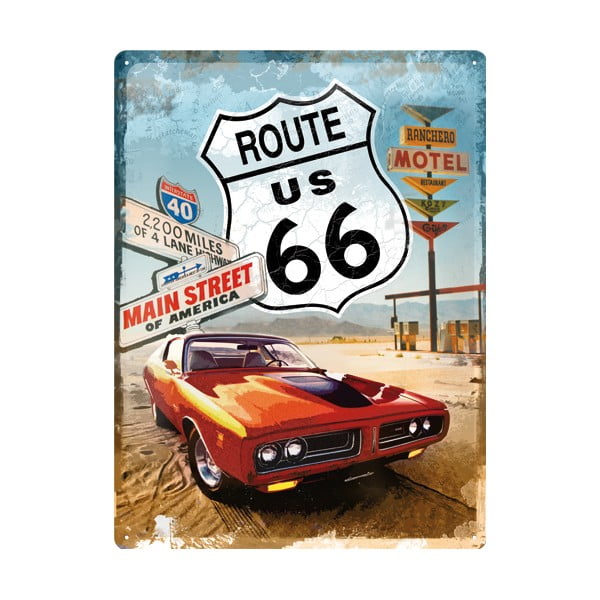 Blaszana tablica retro Route 66, 30x40 cm