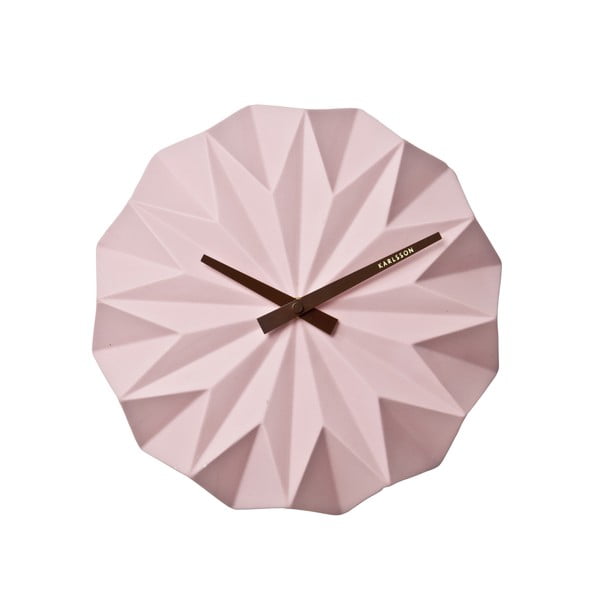 Różowy zegar ścienny Karlsson Origami
