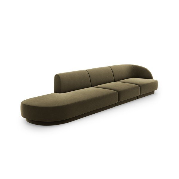 Zielona aksamitna sofa 302 cm Miley – Micadoni Home-image-3