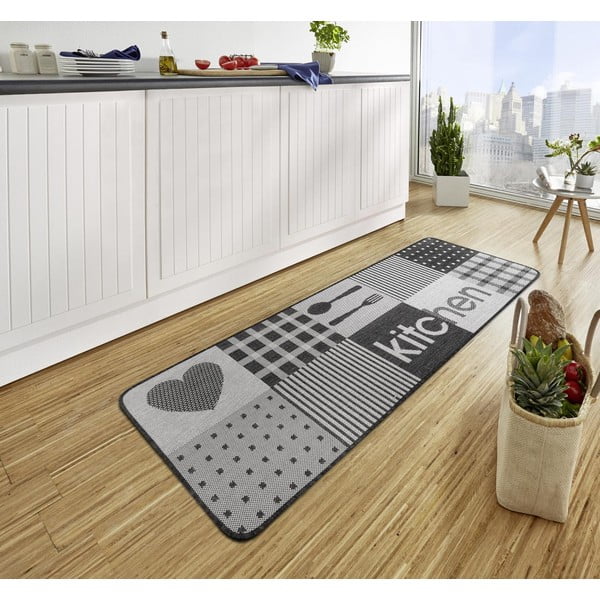 Szary chodnik do kuchni Hanse Home Weave Patchwork Kitchen, 70x180 cm-image-1