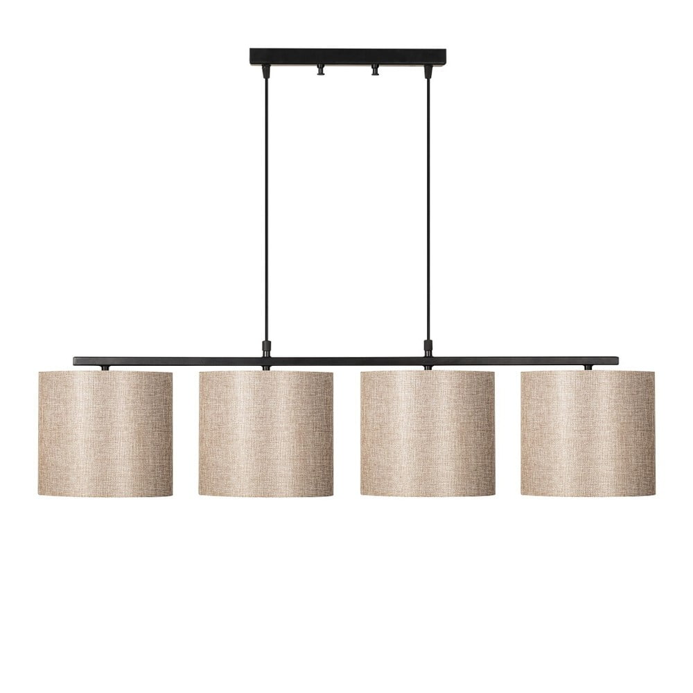 Czarna lampa wisząca z tekstylnym kloszem Baston – Opviq lights