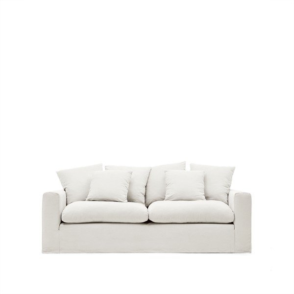 Biały pokrowiec na sofę 240 cm Nora – Kave Home-image-2