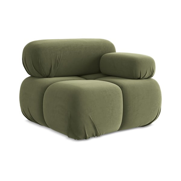 Jasnozielony aksamitny moduł sofy (prawostronny) Lokua – Makamii-image-1