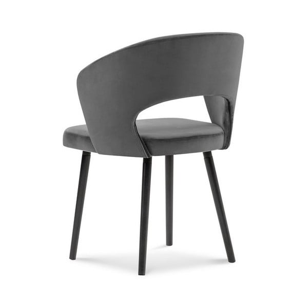 Ciemnoszary tapicerowany fotel jadalniany z podłokietnikami Elpis – Windsor & Co Sofas-image-2