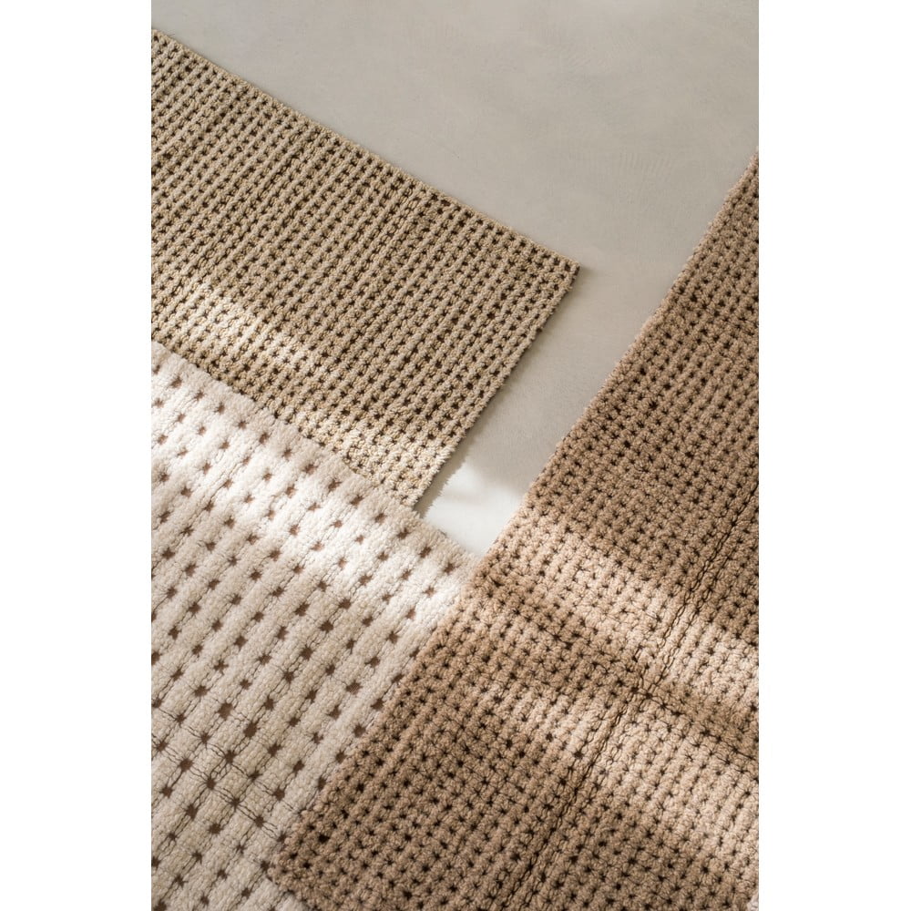 Wełniany chodnik odpowiedni do prania/tkany ręcznie w naturalnym kolorze 80x230 cm Unexpected Wool – Lorena Canals (zdjęcie 4)