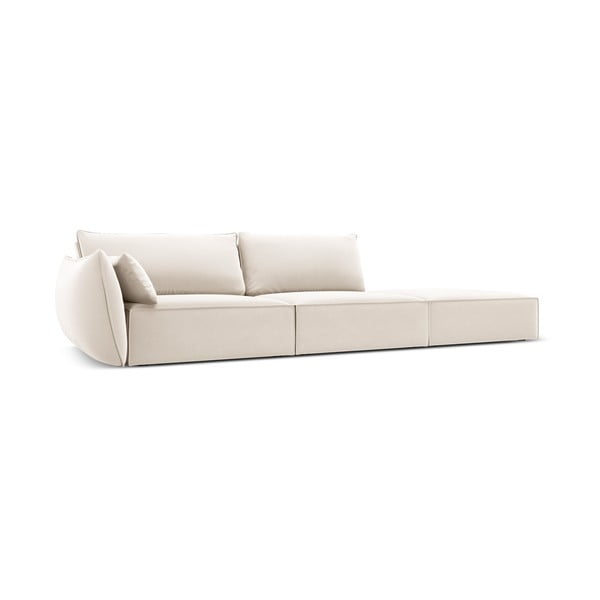 Beżowa aksamitna sofa lewostronna 264 cm Vanda – Mazzini Sofas-image-1