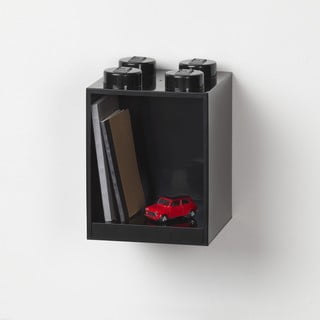 Dziecięca czarna półka ścienna LEGO® Brick 4
