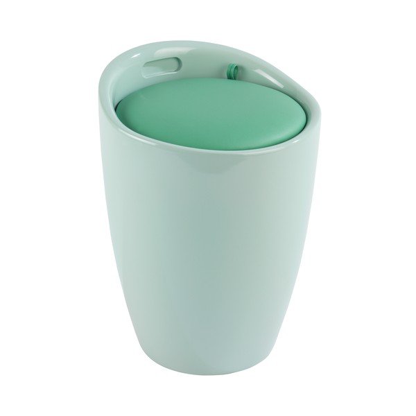 Miętowy kosz na pranie i taboret w jednym Wenko Candy, 20 l-image-3