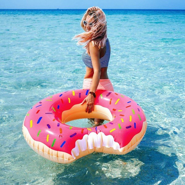 Koło dmuchane InnovaGoods Pink Donut-image-1