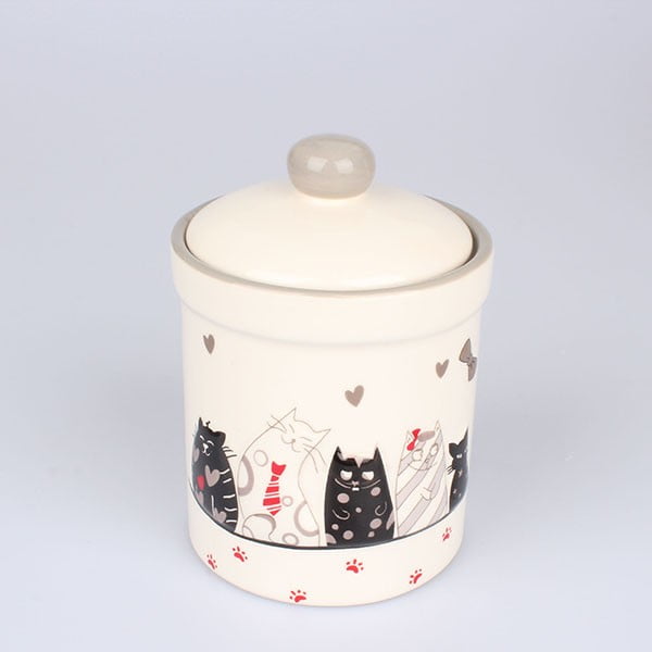 Ceramiczny pojemnik z wieczkiem Dakls Koty