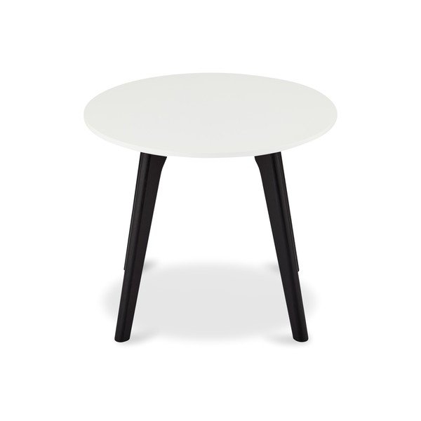 Czarno-biały stolik drewniany Furnhouse Life, Ø 48 cm-image-1