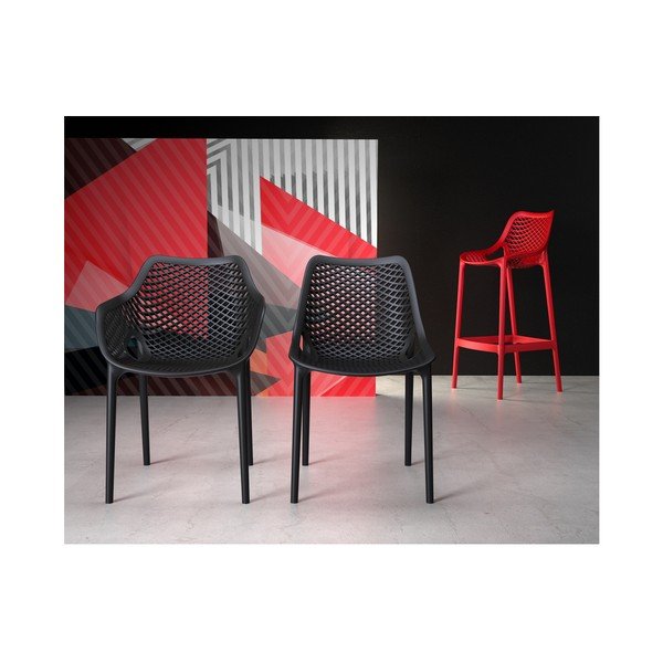 Zestaw 4 czerwonych hokerów Resol Grid, wys. 65 cm-image-2