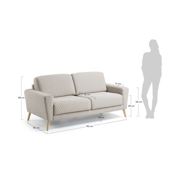 Beżowa sofa 3-osobowa La Forma Guy-image-1