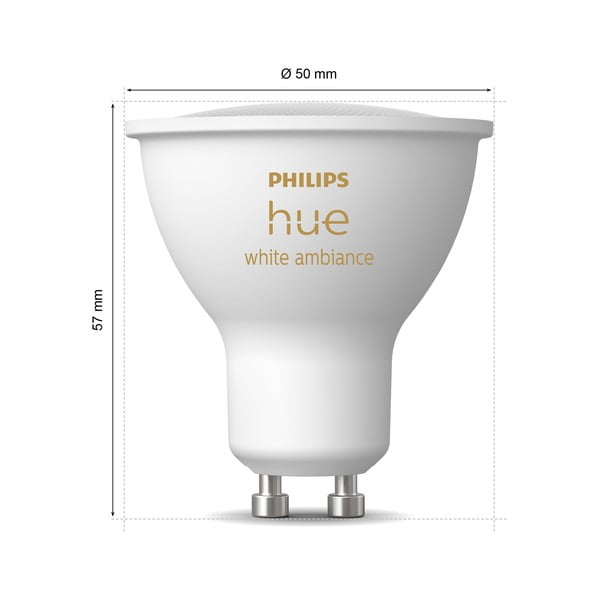 Inteligentne żarówki zestaw 2 szt. LED z gwintem GU10, 4 W White ambiance – Philips Hue-image-4