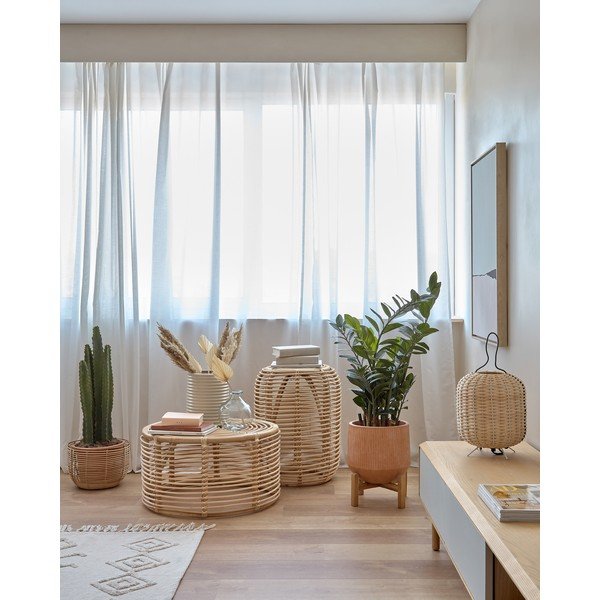 Rattanowy okrągły stolik w naturalnym kolorze ø 66 cm Kohana – Kave Home-image-2