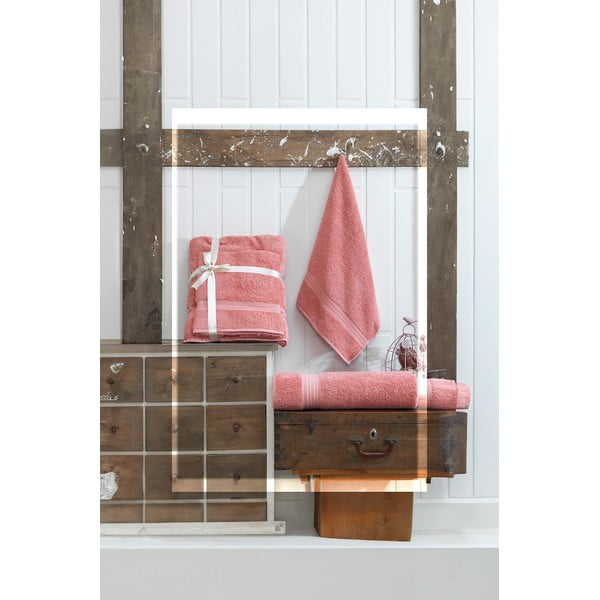 Różowe bawełniane ręczniki frotte zestaw 2 szt. – Foutastic-image-2