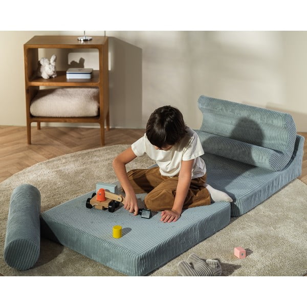 Miętowy sztruksowy fotel dziecięcy Flipster – Wigiwama-image-1