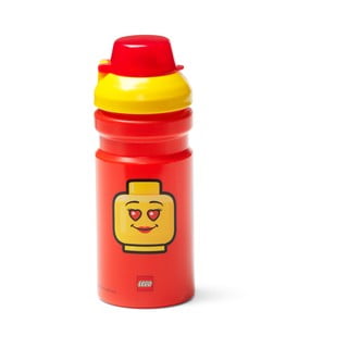 Czerwona butelka na wodę z żółtą zakrętką LEGO® Iconic, 390 ml