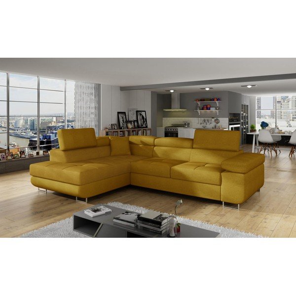 Żółty rozkładany/ze schowkiem narożnik (lewostronny/w kształcie litery L) Anton – ELTAP-image-3