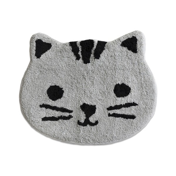 Szary bawełniany dywanik łazienkowy Mr. Fox Grey Cat, 53x47 cm