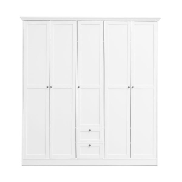 Biała szafa 5-drzwiowa z 2 szufladami Intertrade Landwood
