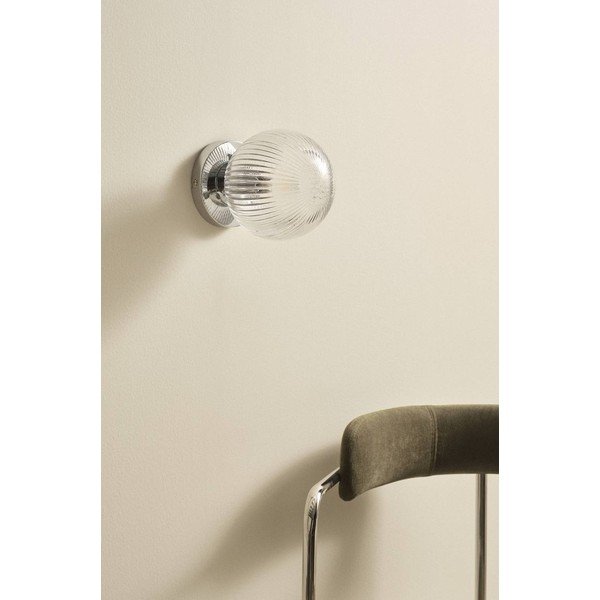Szklana lampa sufitowa w kolorze srebra z połyskiem ø 15 cm Tink – Jotex-image-2