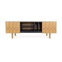 Czarno-naturalna szafka pod TV w dekorze dębu 175x60 cm Porto – Woodman