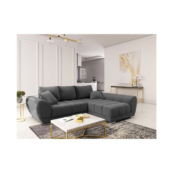 Ciemnoszary rozkładany narożnik Windsor & Co Sofas Cloudlet, prawostronny-image-3
