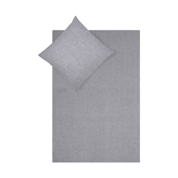 Szara pościel jednoosobowa z domieszką kaszmiru Westwing Collection Cashmere, 155x220 cm