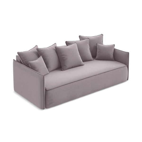 Lawendowa aksamitna rozkładana/ze schowkiem sofa 225 cm Hula – Makamii-image-2