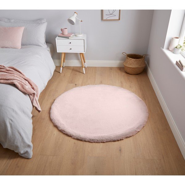 Różowy dywan Think Rugs Teddy, ⌀ 120 cm-image-1