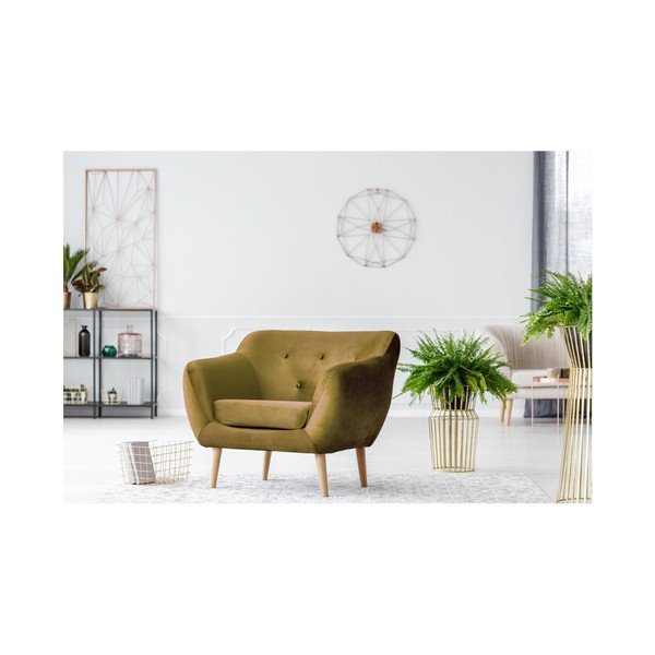 Musztardowy fotel Mazzini Sofas Amelie-image-2