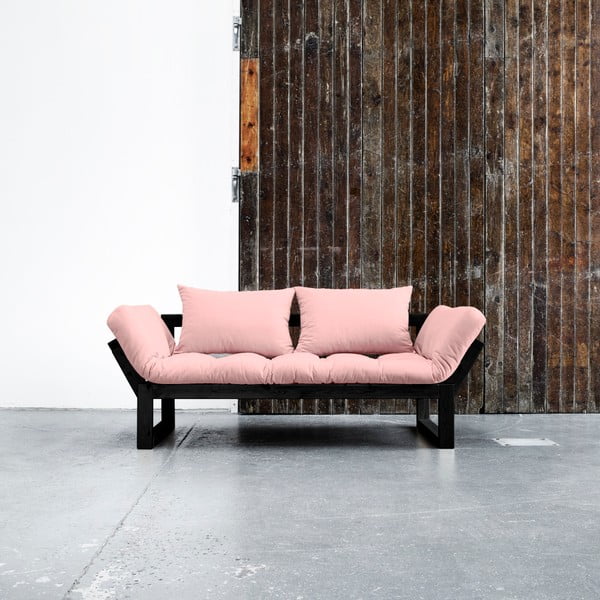 Sofa rozkładana Karup Edge Black/Pink Peonie