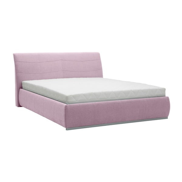 Jasnoróżowe łóżko 2-osobowe Mazzini Beds Luna, 160x200 cm