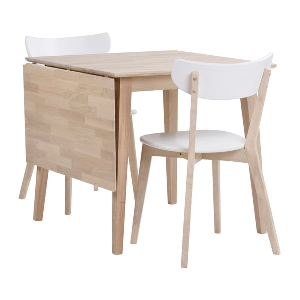 Lakierowany matowy stół z drewna dębowego z opuszczanym blatem Rowico Mimi, 80 x 80 cm-image-4