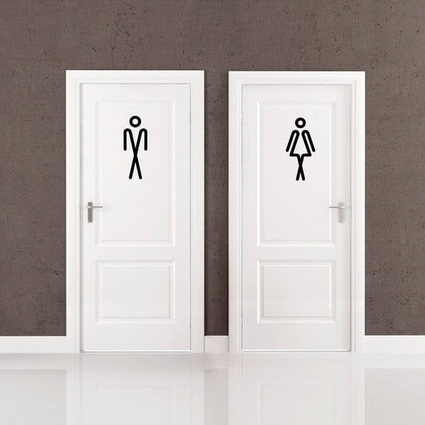 Naklejka Ambiance Bathroom Men Women, 20x15 cm