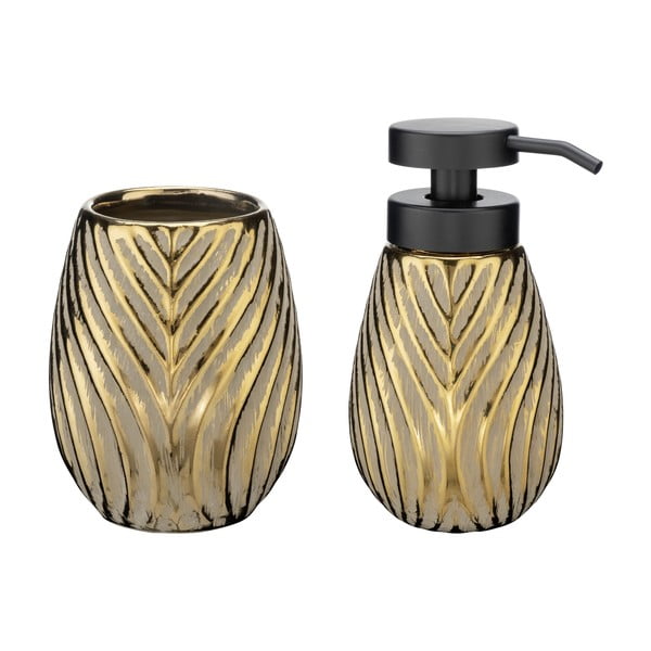 Ceramiczny zestaw akcesoriów łazienkowych w kolorze złota Idro – Wenko