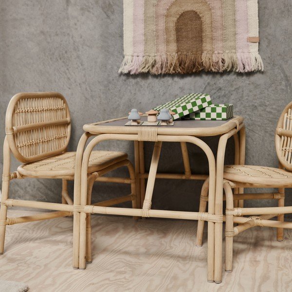 Rattanowy stolik dla dzieci 70x48 cm Nana – OYOY Mini-image-2