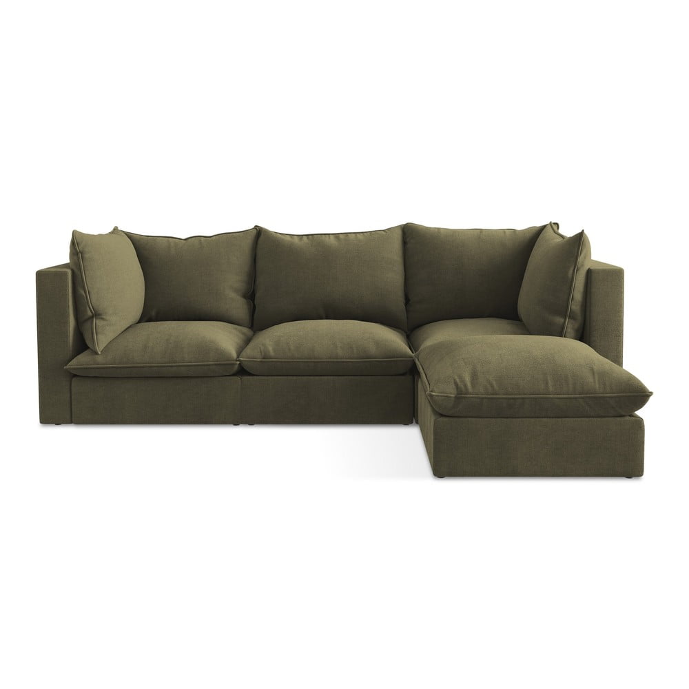 Narożnik (prawostronny/z szezlongiem) w kolorze khaki Manao – Makamii