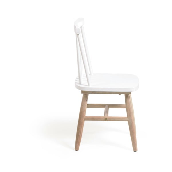 Biała krzesło dziecięce z drewna kauczukowego Kave Home Kristie-image-3