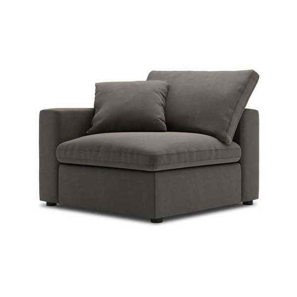 Ciemnobrązowa narożna część sztruksowej sofy modułowej Windsor & Co Sofas Galaxy, lewostronna-image-2