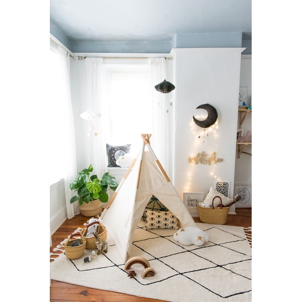 Kremowy bawełniany dywan tkany ręcznie odpowiedni do prania 140x200 cm Bereber Beige – Lorena Canals-image-1